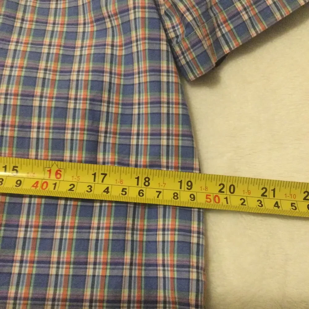 Ralph Lauren Blue Plaid Button Down Shirt Boys Size Large 14-16‎